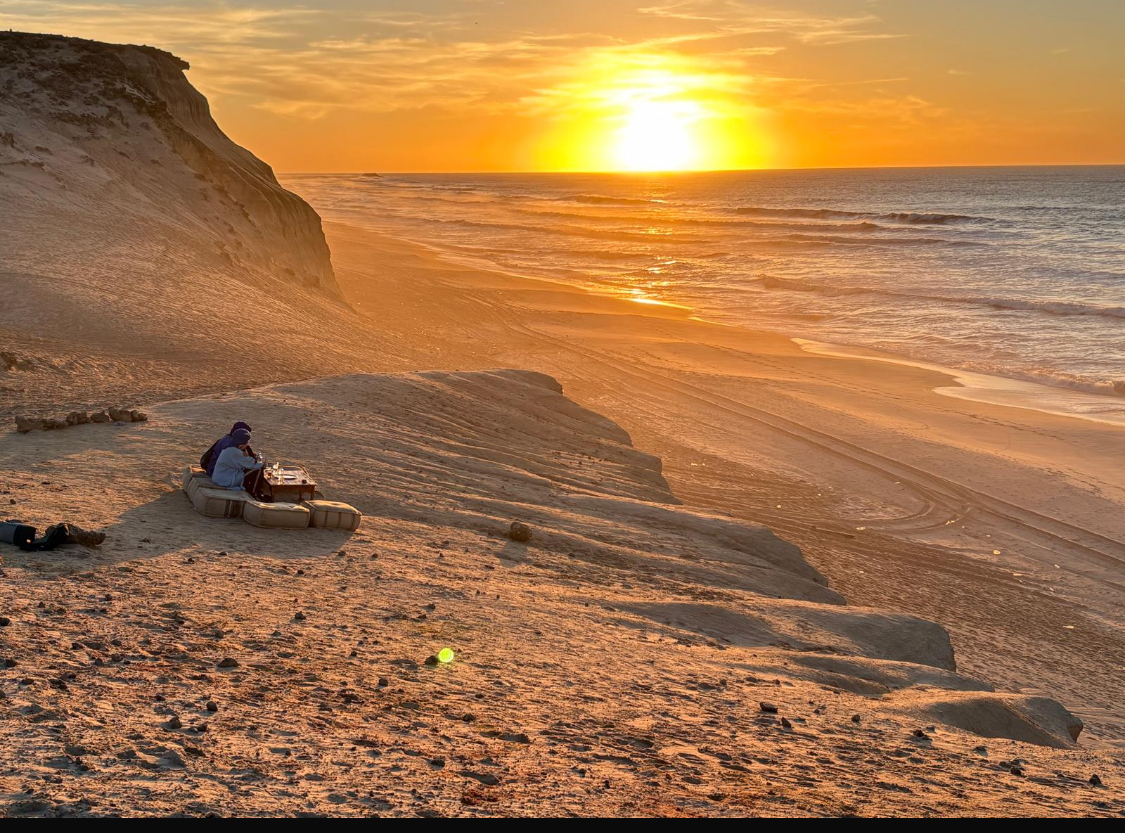 Sahrawi sunset on the Atlantic cliffs, Dakhla